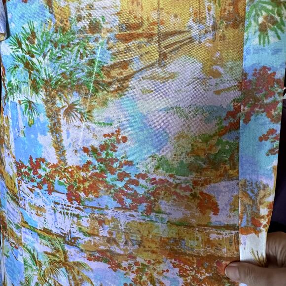 NWT Attitudes by Renee Sz M Italian Villa Print Sheer Coverup Kimono Duster QVC - Picture 4 of 9